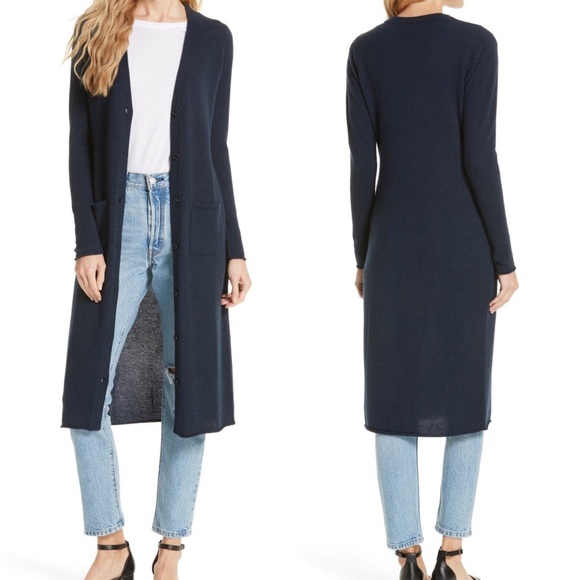 Autumn Cashmere Sweaters - Autumn Cashmere Long Maxi Cashmere Navy Cardigan Autumn Cashmere Sweaters - Autumn Cashmere Long Maxi Cashmere Navy Cardigan
